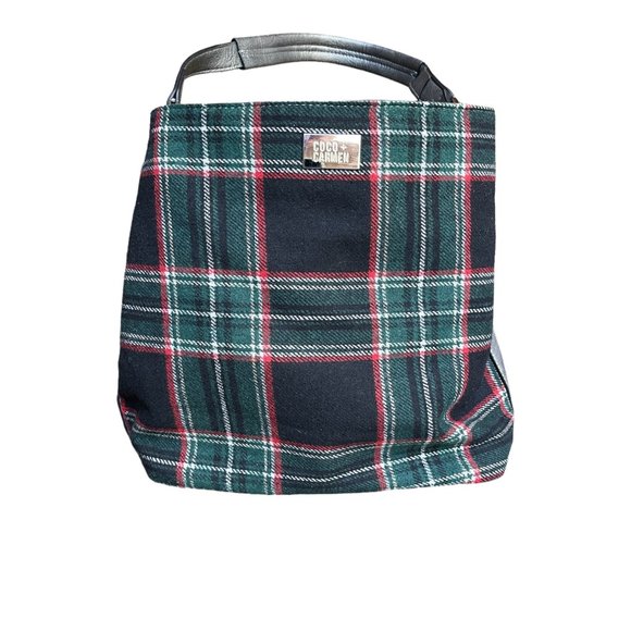 Coco + Carmen bag purse in plaid silver design. - Picture 10 of 10